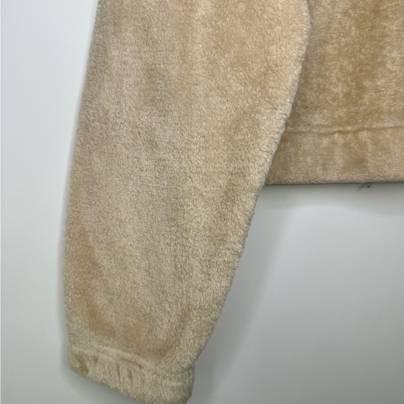 Hollister Beige Soft Fleece Crop Pullover Jacket with 3/4 Zipper Women’s Size M - Picture 7 of 7